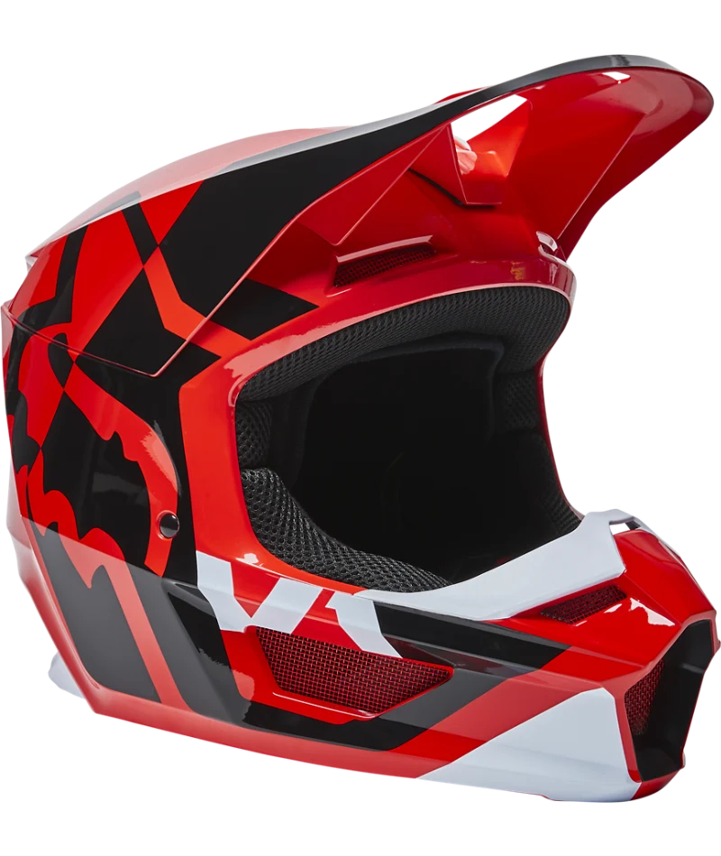 Fox Casque Racing Youth Flo Red V1 Lux