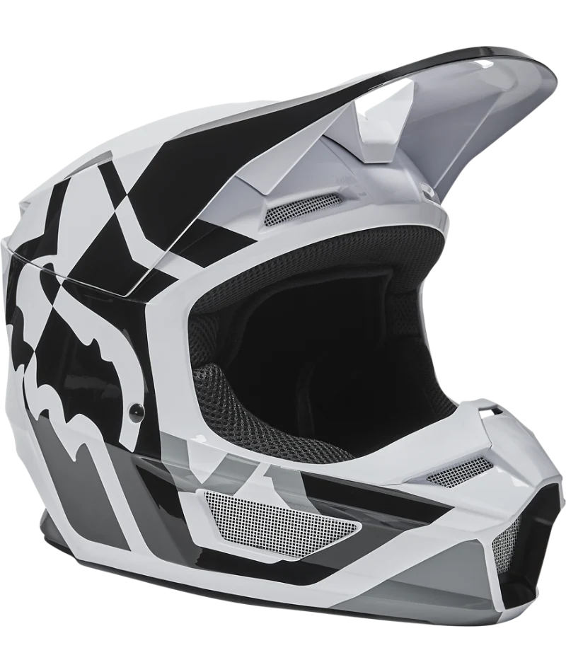 Fox Casque Racing V1 Lux noir/blanc pour les jeunes
