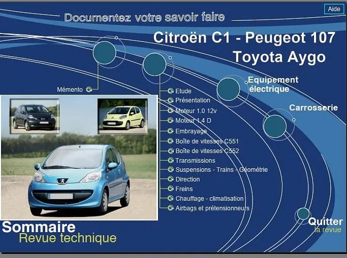 manuel de réparation Peugeot 107 Citroën C1 Toyota Aygo