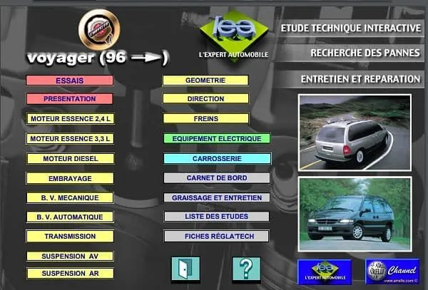manuel de réparation Chrysler Voyager 2 1996