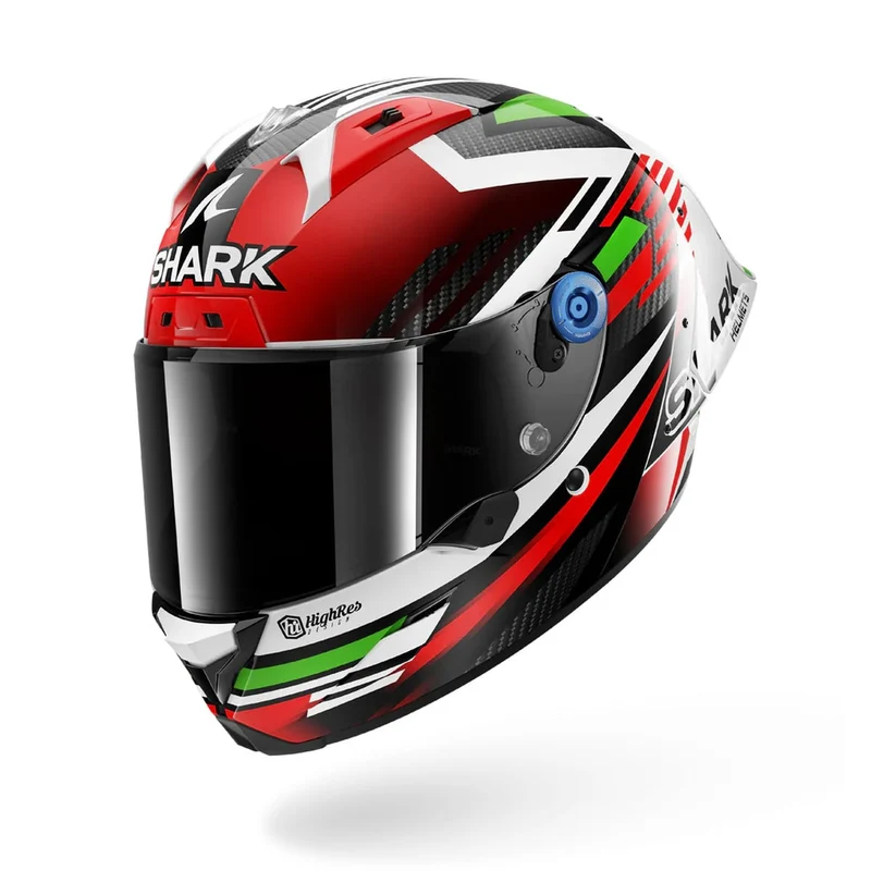 SHARK AERON GP FIRST LAP CARBON DE MOTO CASCO CARRERAS ROJO VERDE BLANCO