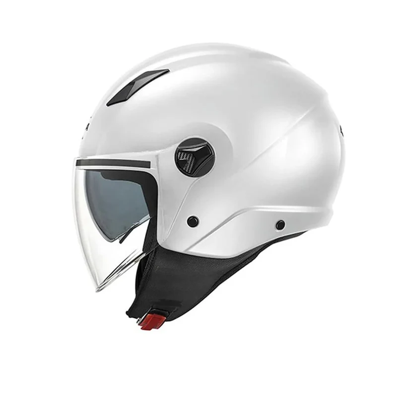 KAPPA KV57B Moto Cara Abierta Casco Blanco Brillo