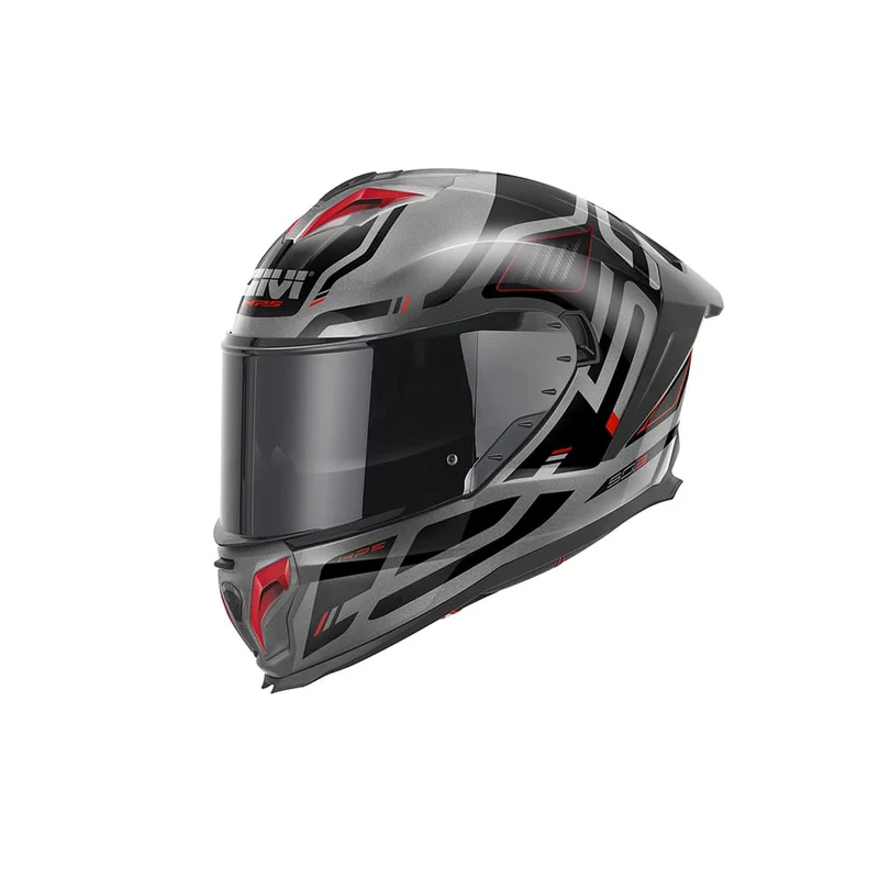 GIVI H503 QUASAR Casco Integral Para Moto Titanio Rojo Negro
