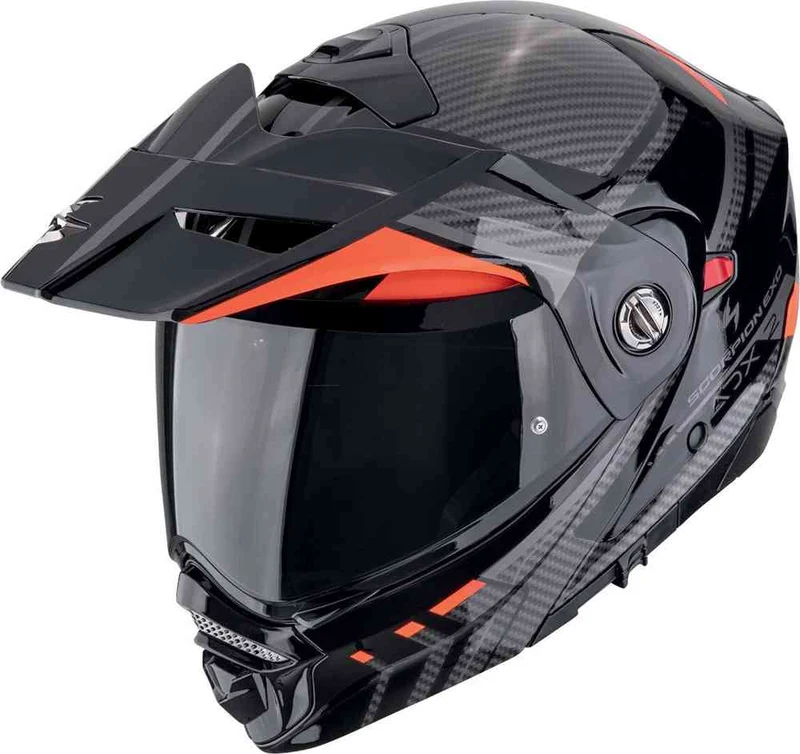 SCORPION ADX-2 LEWIS Aventura Moto Casco Negro Rojo