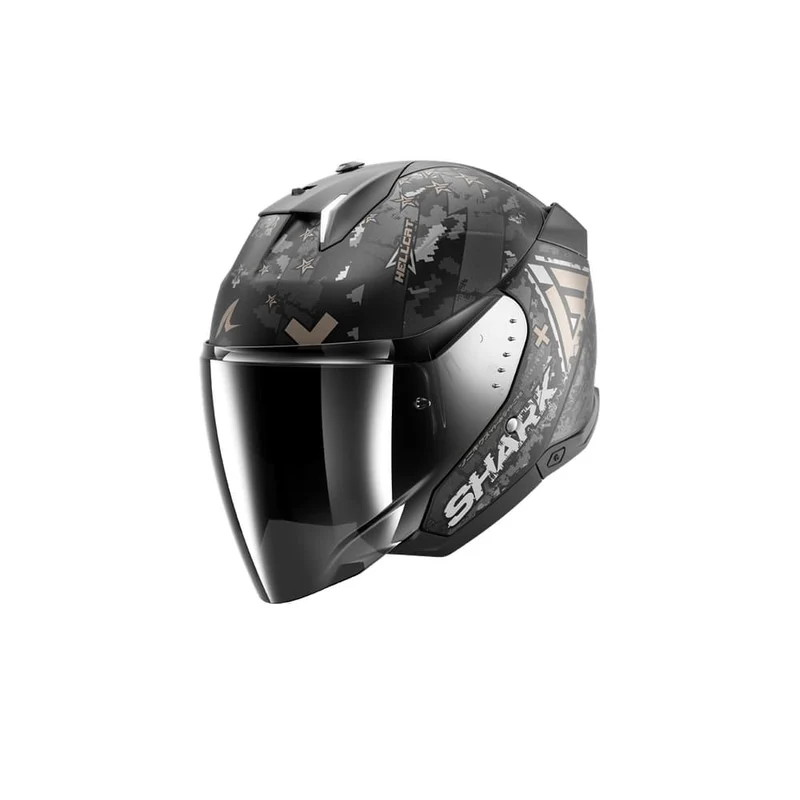 SHARK SKWAL i3 JET Hellcat Casco Negro Mate Cromado Antracita