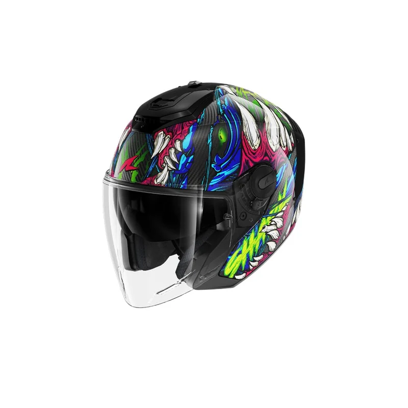 SHARK RS JET CARBON SHAYTAN Negro Verde Violeta Casco