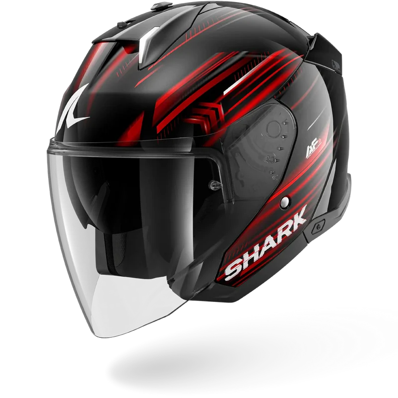 SHARK SKWAL i3 JET Light-Blur Casco Negro Rojo Blanco