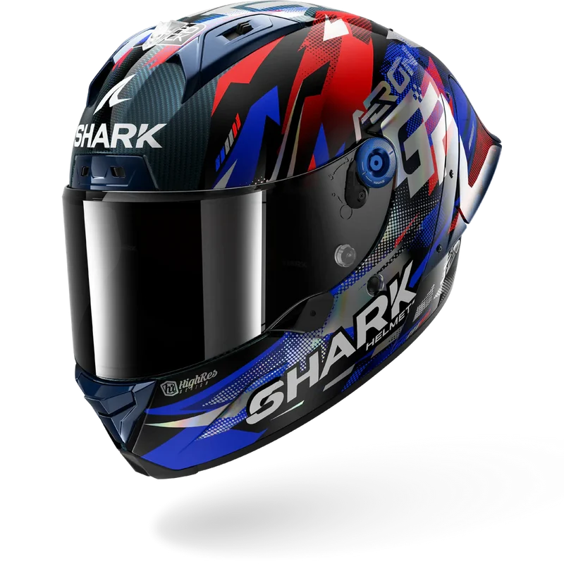 SHARK AERON-GP Fim Carbon Casco Integral De Moto Azul