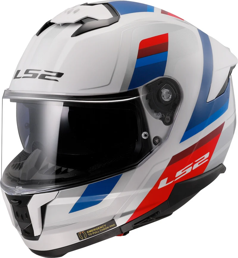 LS2 - FF808 STREAM II VINTAGE WHITE BLUE RED