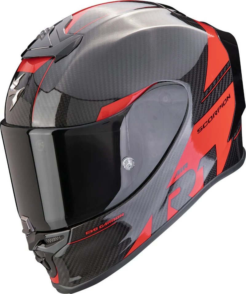 SCORPION EXO R1 EVO CARBON AIR RALLY Integral Casco Negro Rojo