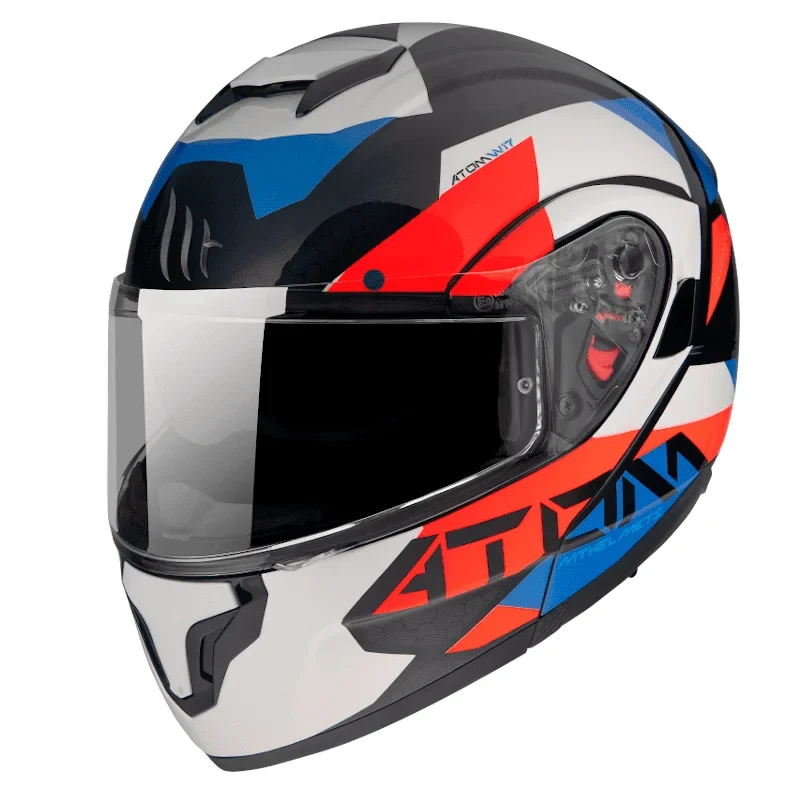 MT FU401SV ATOM SV W17 MODULAR CASCO DE MOTO A7 AZUL PERLA BRILLO