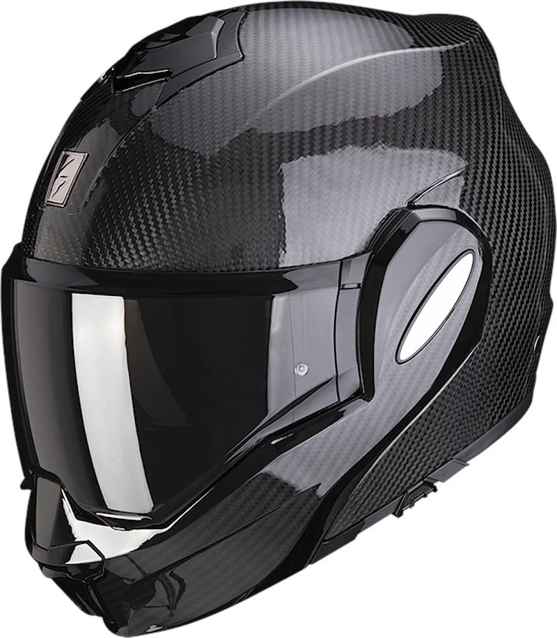 SCORPION Exo-Tech Evo De Carbono Sólido Casco Modular Negro