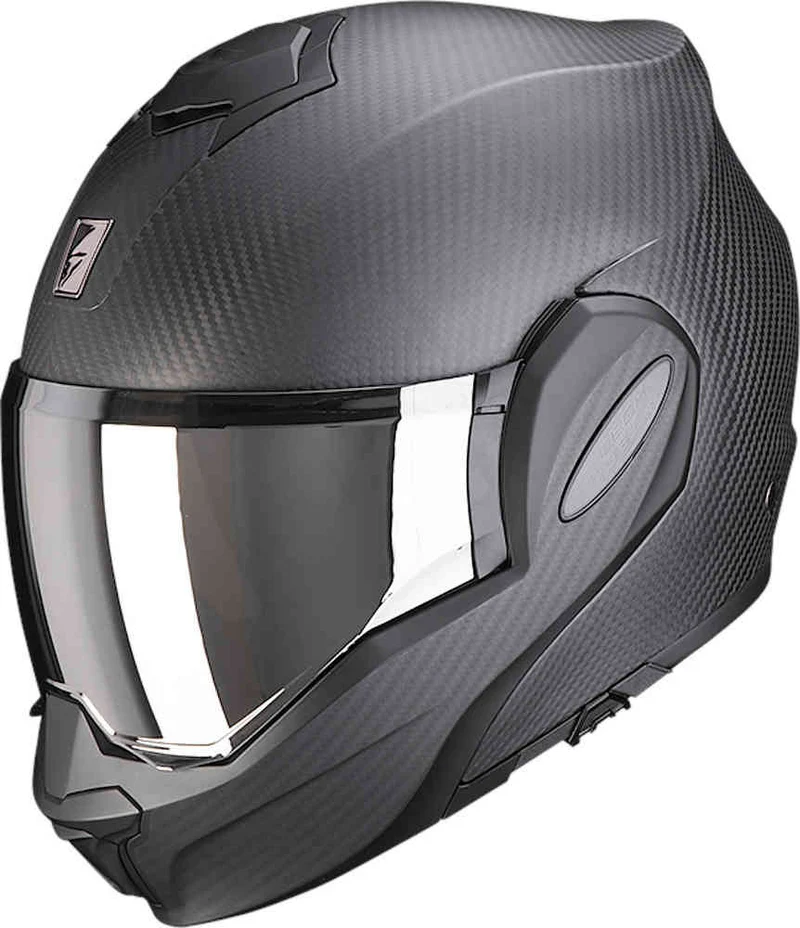 SCORPION Exo-Tech Evo De Carbono Sólido Casco Modular Negro Mate