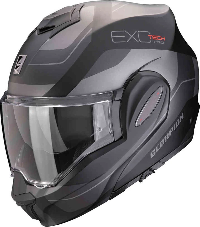 SCORPION Exo-Tech Evo Pro Commuta Casco modular Negro mate Plata