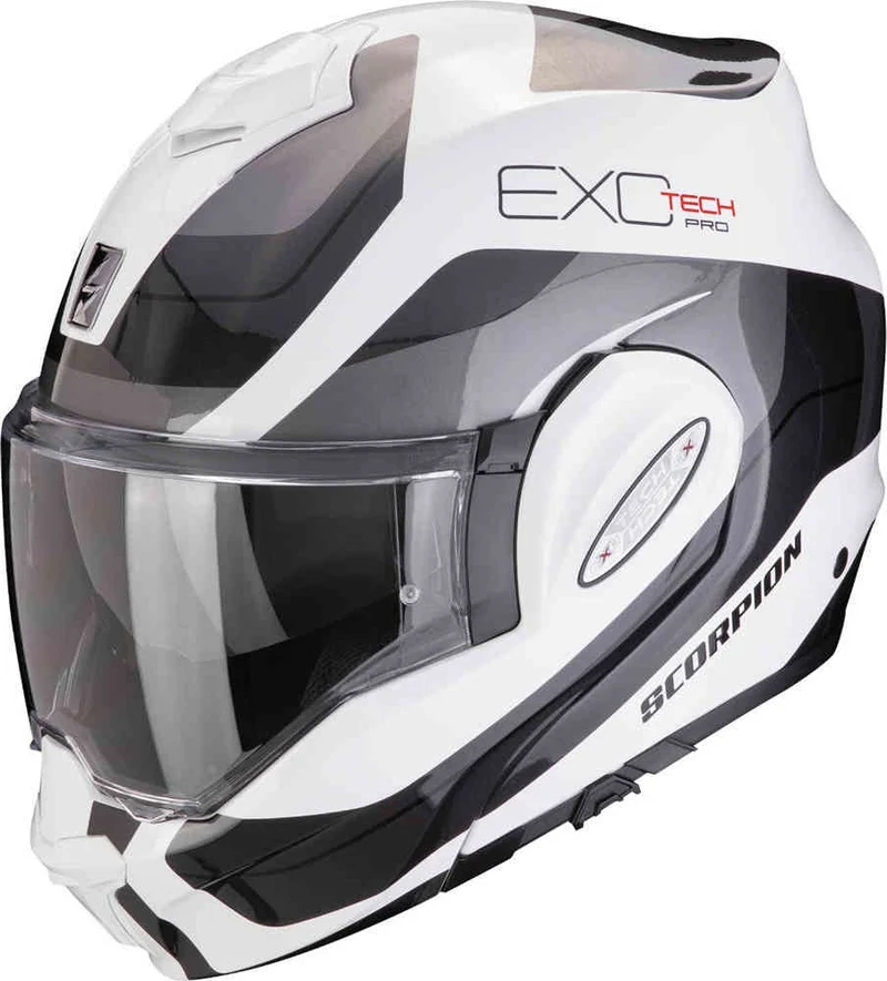 SCORPION Exo-Tech Evo Pro Commuta Modular Casco Blanco Plata
