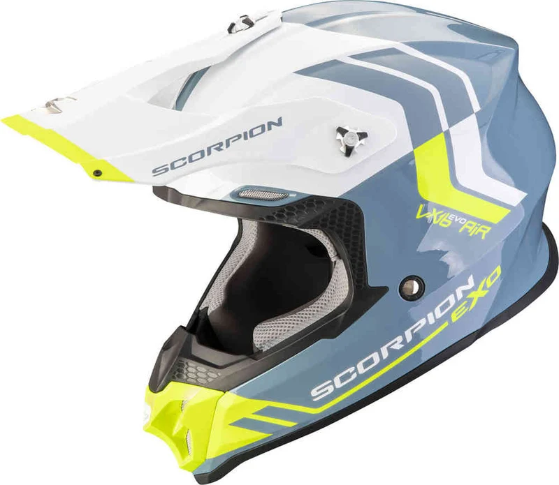 SCORPION VX 16 EVO AIR FUSION Motocross Casco Azul Amarillo
