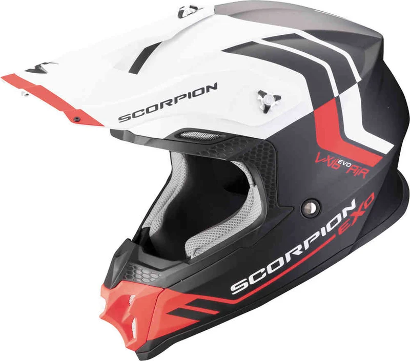 SCORPION VX 16 EVO AIR FUSION Motocross Casco Negro Rojo