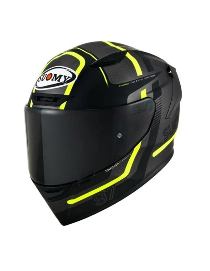 SUOMY-CASCOS TRACK-1 NINETY SEVEN MATT GUN METAL/YELLOW