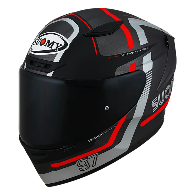 SUOMY-CASCOS TRACK-1 NINETY SEVEN MATT GUN METAL/RED E06