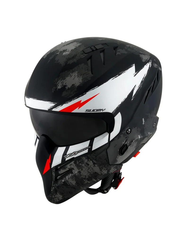 SUOMY-CASCOS ARMOR HI VOLT MATT BLACK/WHITE