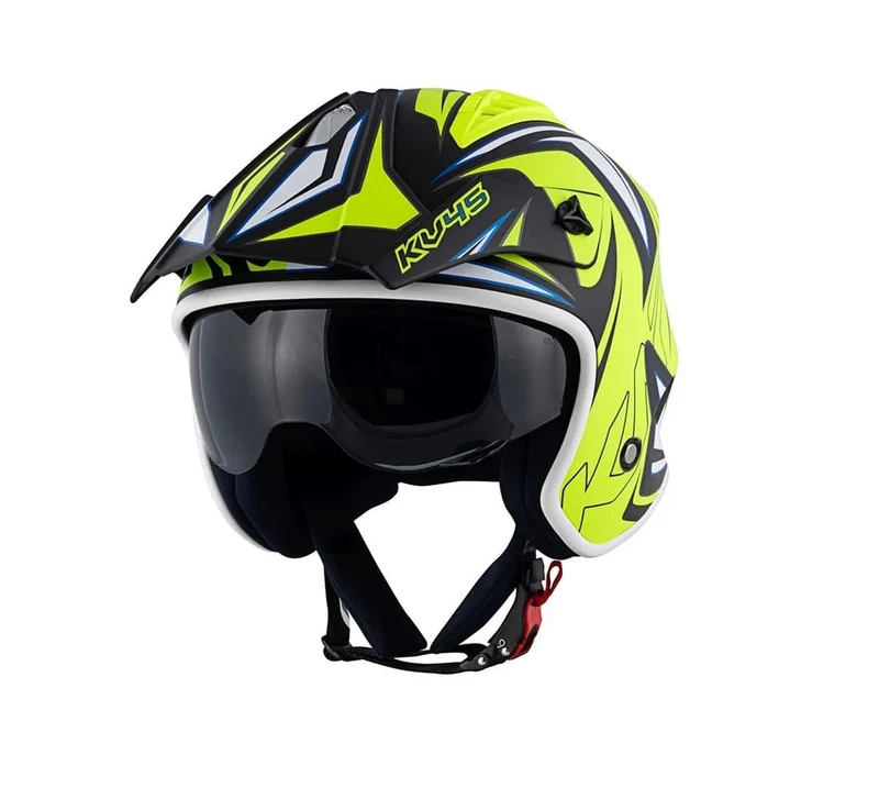 KAPPA KV45 Trial Gemini Urbano Jet Casco Negro Amarillo Blanco