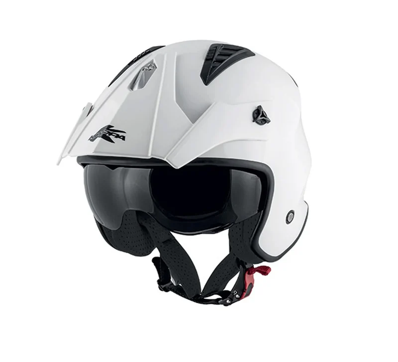 KAPPA KV45 Trial Estilo Retro Jet Casco Blanco Brillante