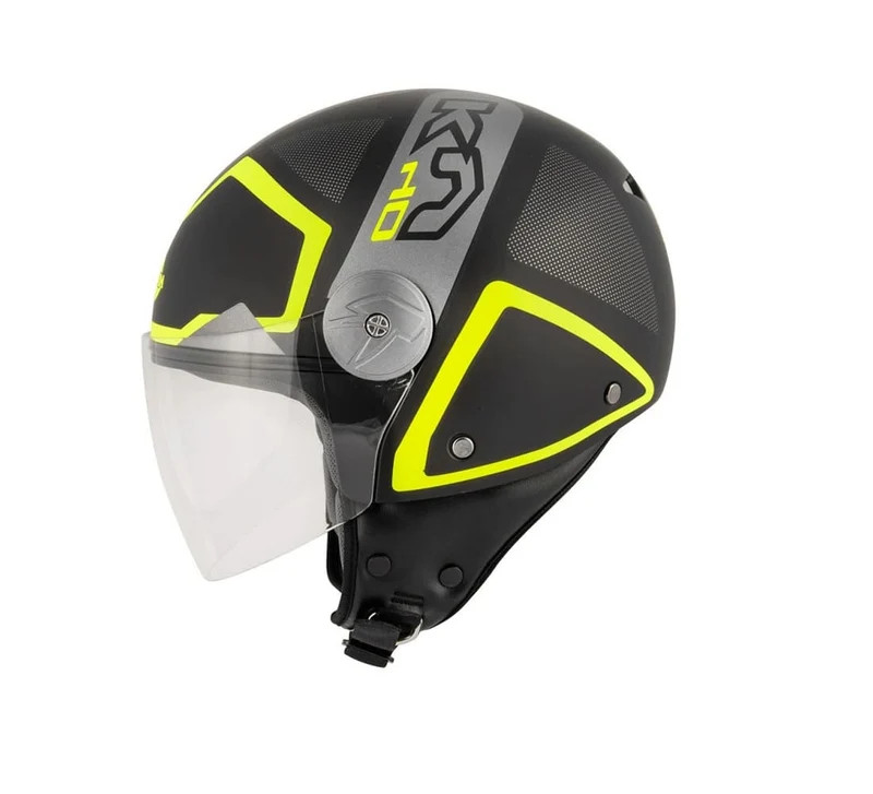 KAPPA KV40 Hawaii Moto Cara Abierta Casco Negro Gris Amarillo