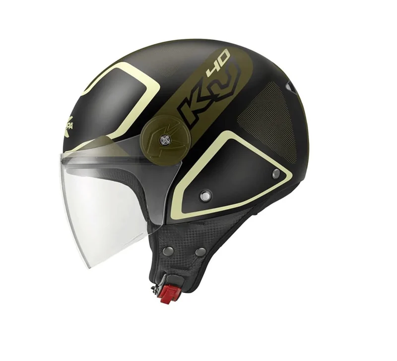 KAPPA DJet KV40 Hawaii Moto Montar Calle Casco Negro Verde