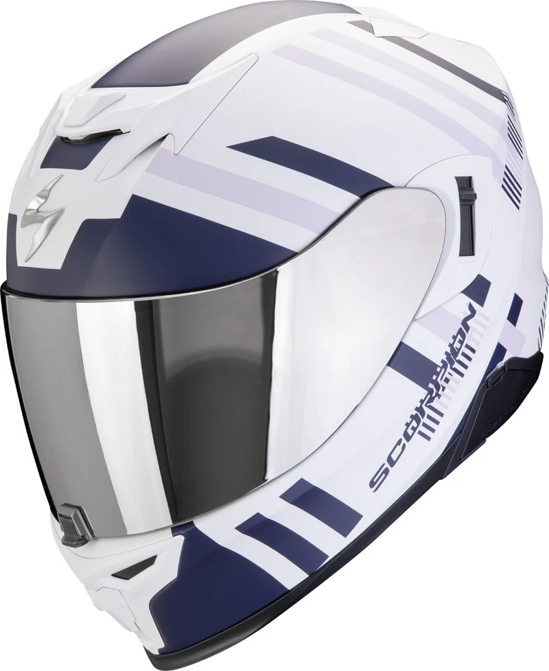 SCORPION CASCOS INTEGRALES EXO-520 EVO AIR BANSHEE BLANCO MATE AZUL MORADO