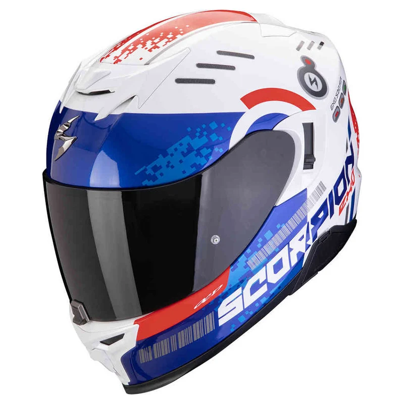 SCORPION EXO-520 EVO AIR TITAN INTEGRAL CASCO Blanco-Azul-Rojo