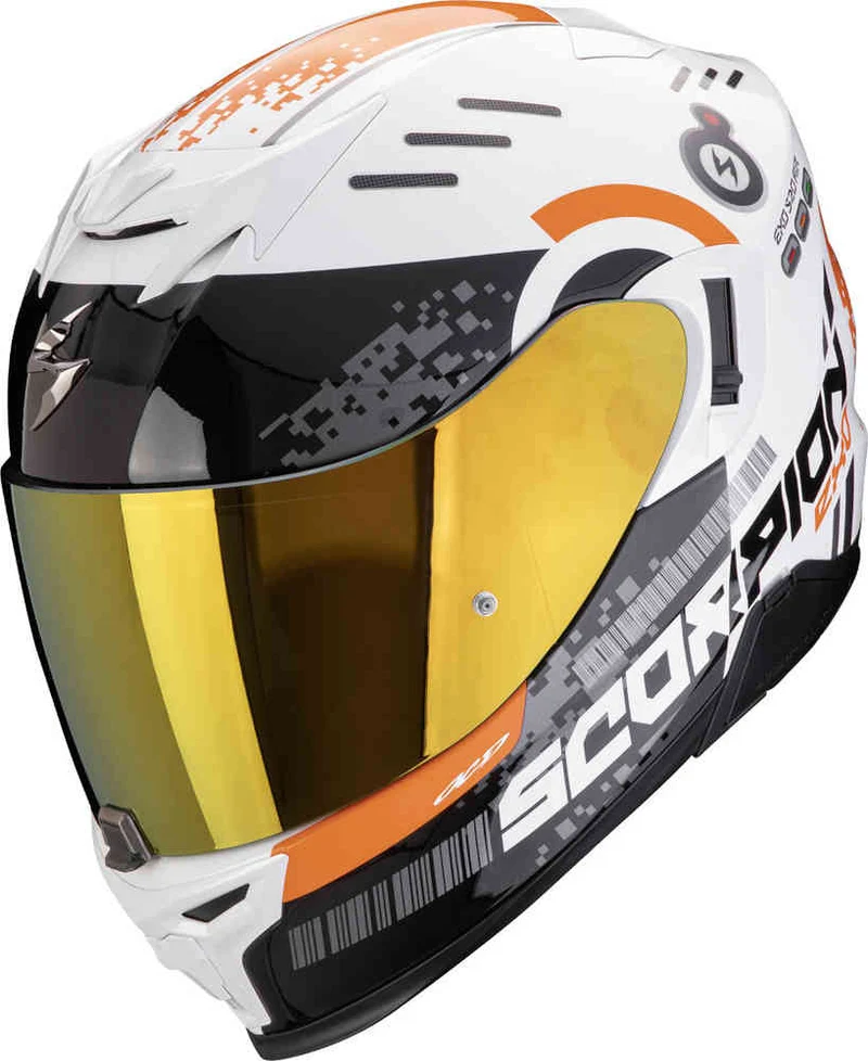 SCORPION EXO 520 EVO AIR TITAN INTEGRAL CASCO Blanco-Naranja