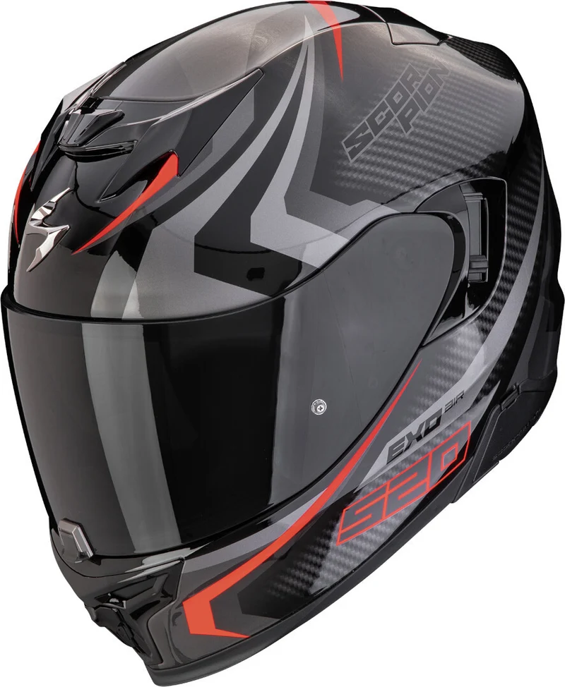 SCORPION CASCOS INTEGRALES EXO-520 EVO AIR TERRA NEGRO PLATA ROJO