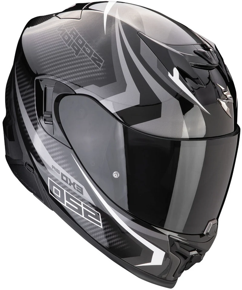 SCORPION CASCOS INTEGRALES EXO-520 EVO AIR TERRA NEGRO PLATA BLANCO