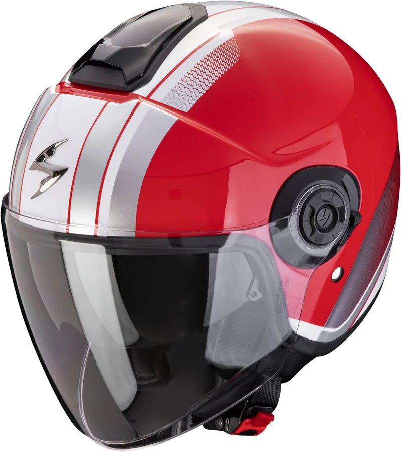 SCORPION EXO-CITY II VEL Abierto Jet Casco Rojo Blanco