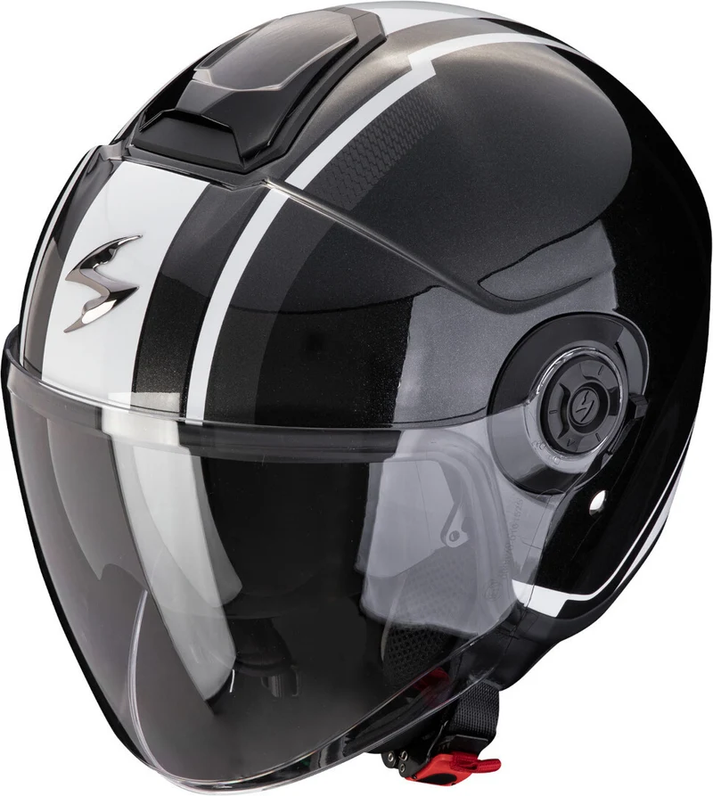 SCORPION EXO-CITY II VEL Abierto Jet Casco Metal Negro Blanco