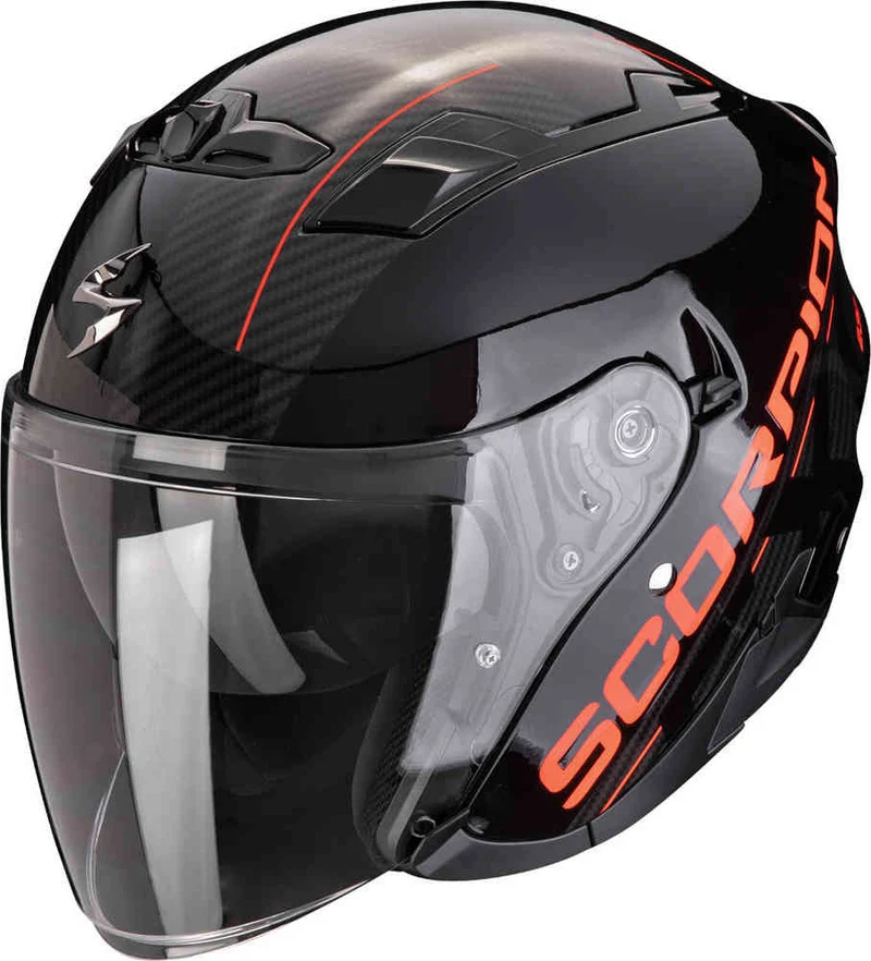 SCORPION EXO 230 QR Abierto Casco Negro Rojo