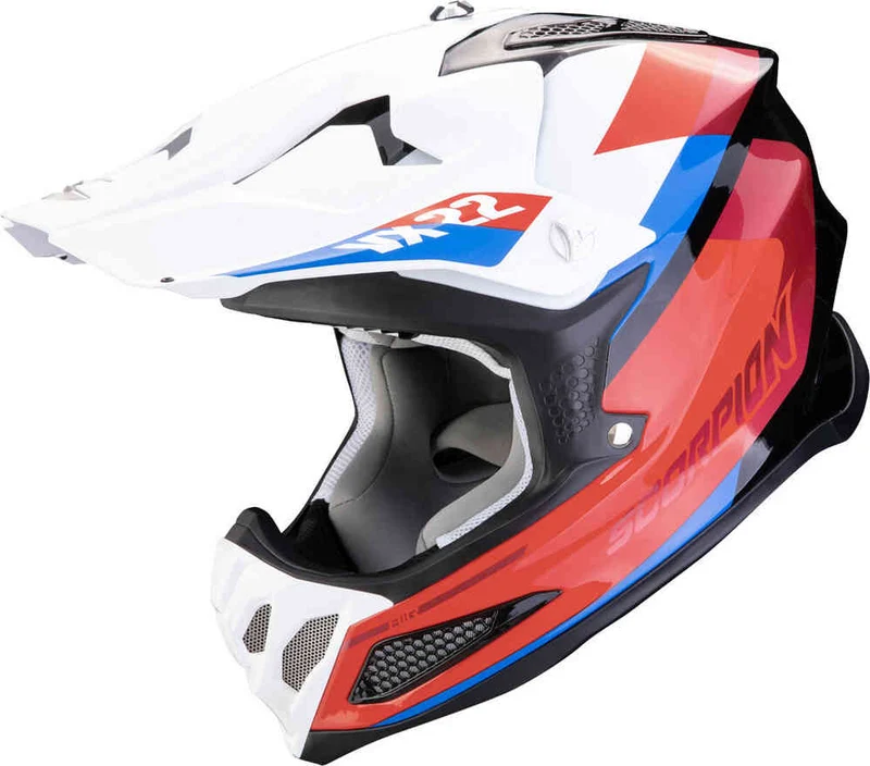 SCORPION VX 22 AIR BETA Motocross Casco Negro Rojo Blanco
