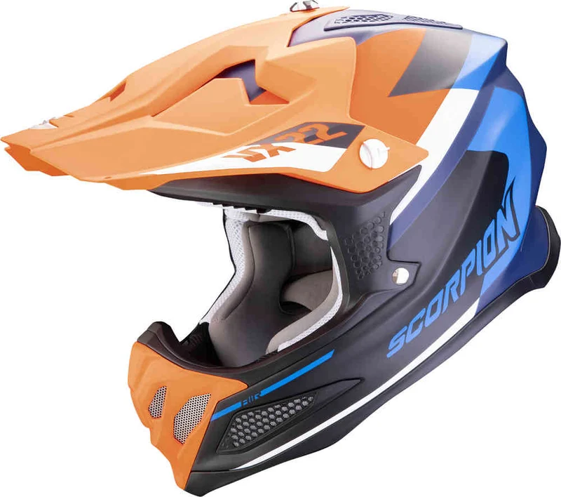 SCORPION VX 22 AIR BETA Enduro Moto Casco Azul Naranja