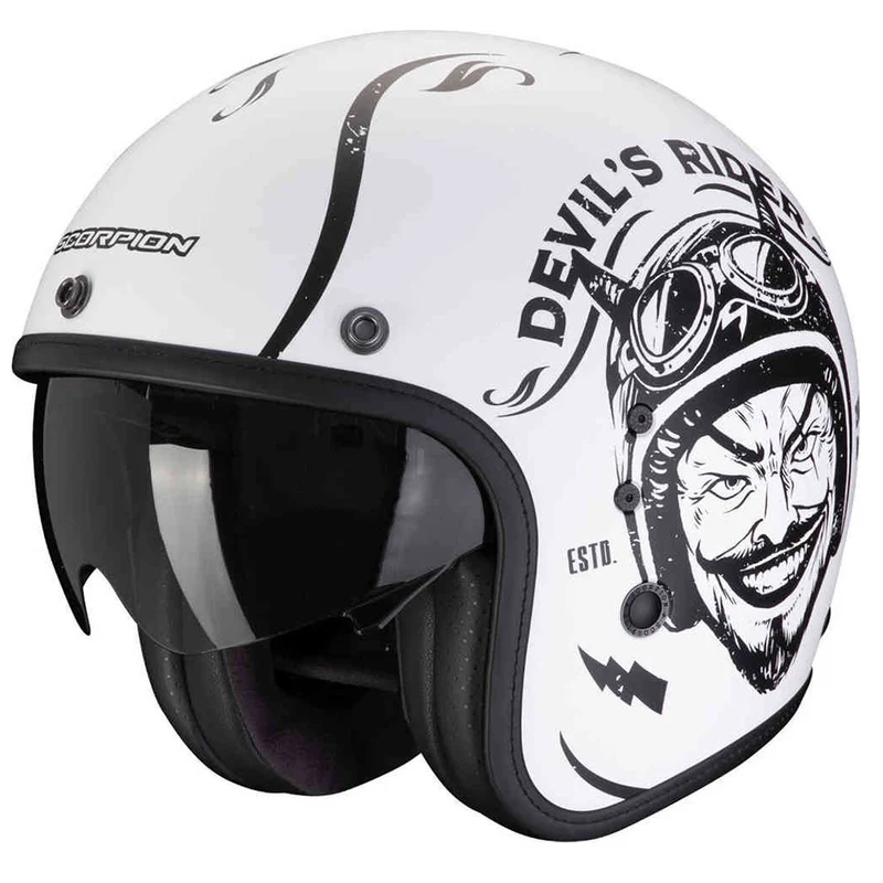 SCORPION BELFAST EVO ROMEO ABIERTO CASCO Blanco mate-Negro
