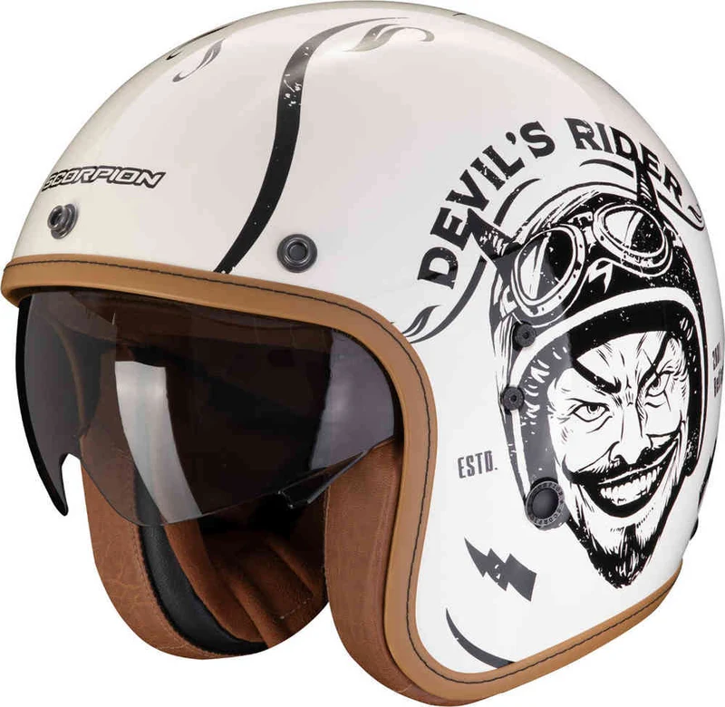 SCORPION BELFAST EVO ROMEO ABIERTO CASCO Crema-Negro