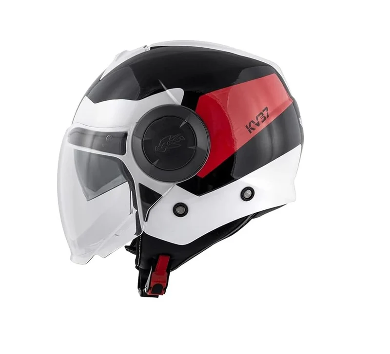 KAPPA KV37 EVO Moto Cara Abierta Casco Blanco Marrón Negro
