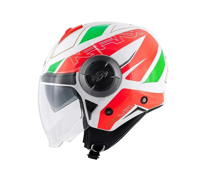 KAPPA KV37 EVO Moto Cara Abierta Casco Blanco Negro Rojo Verde