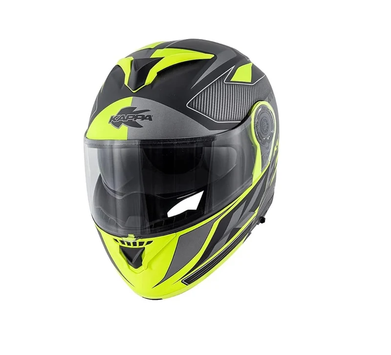 KAPPA KV32 Orlando Moto Modular Casco Negro Mate Amarillo