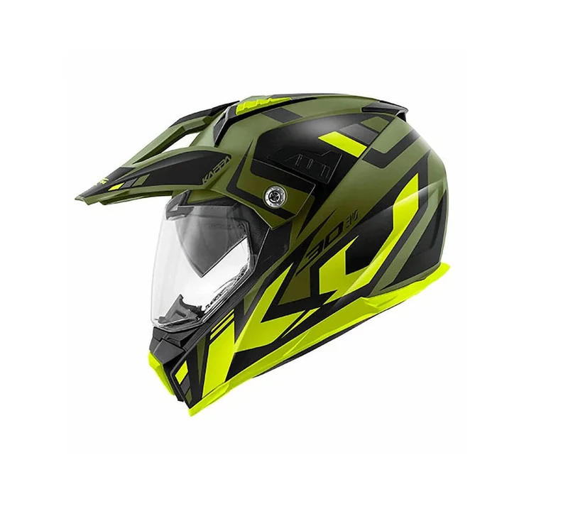 KAPPA KV30 EVO Moto Aventure Casco Verde Mate Negro Amarillo