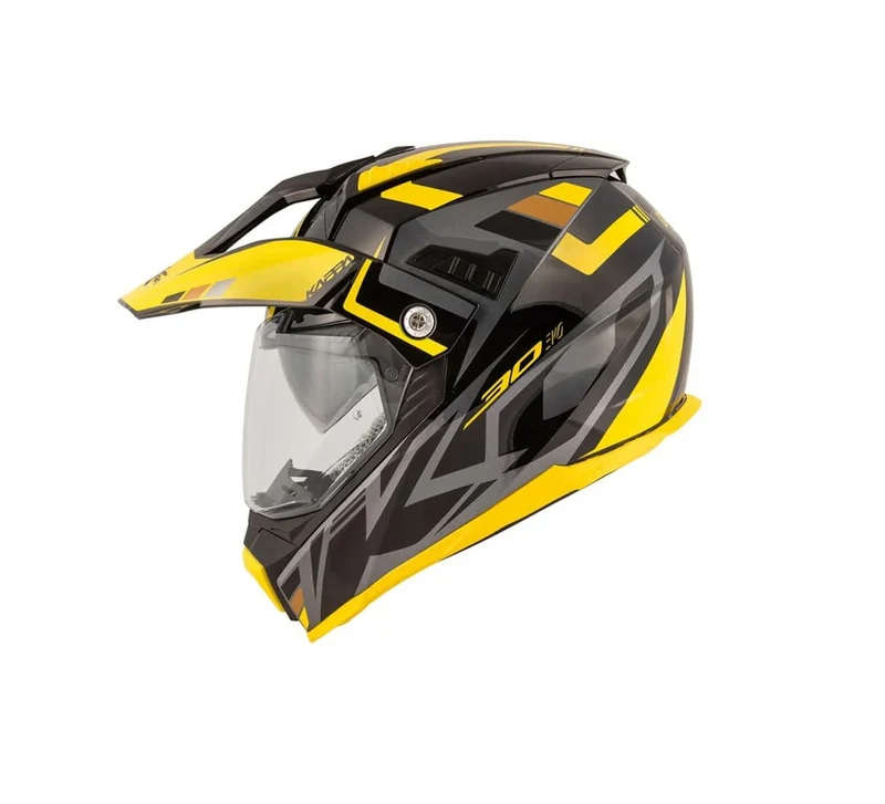 KAPPA KV30 EVO Moto Enduro Casco Negro Titanio Amarillo