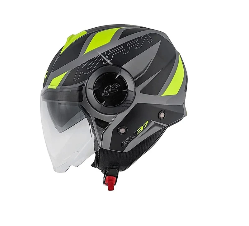 KAPPA KV37 EVO Sharp Moto Casco Negro Amarillo Mate