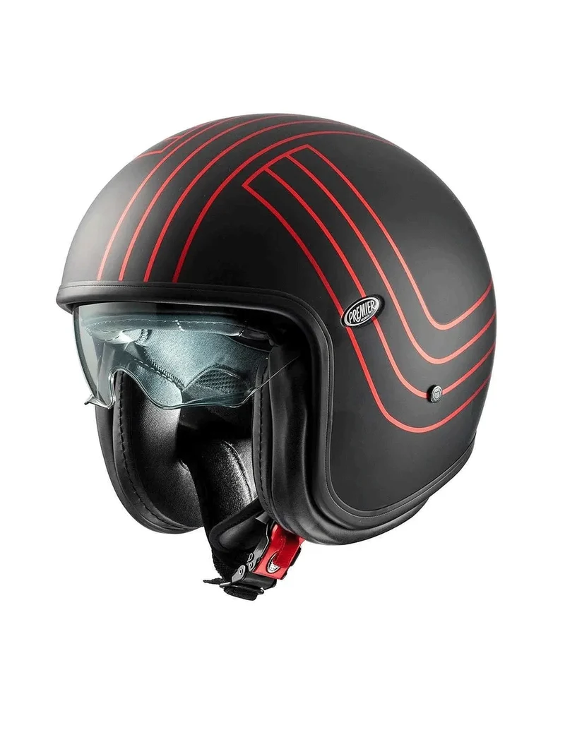 PREMIER BM VINTAGE EX ROJO CROMADO CASCO JET MOTO