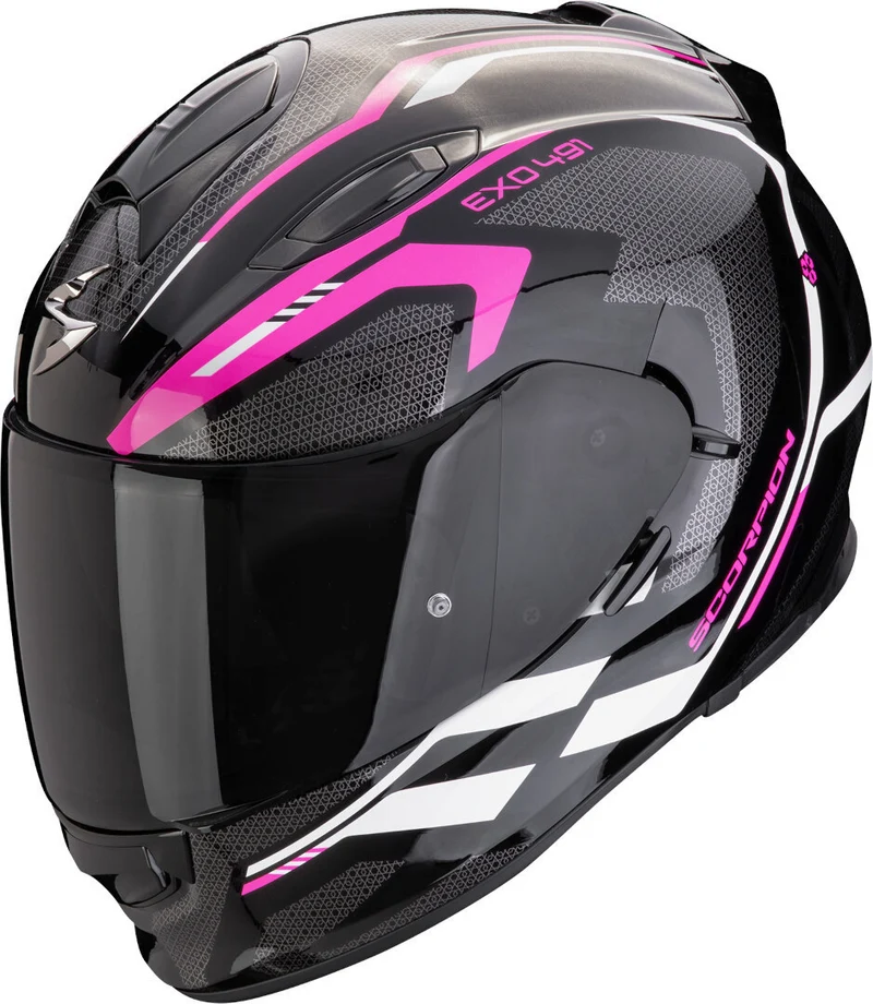 SCORPION CASCOS INTEGRALES EXO 491 KRIPTA NEGRO ROSA BLANCO