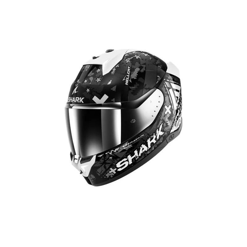 SHARK SKWAL i3 HELLCAT Integral Casco Negro Cromo Plata