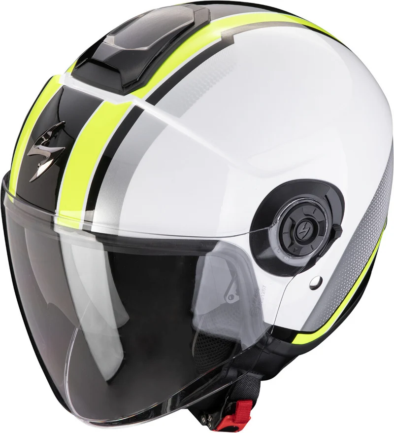 SCORPION EXO-CITY II VEL Abierto Jet Casco Blanco Amazillo neon